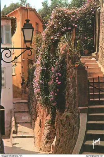 A5607 France souvenir Menton Cote d'Azur rue fleurie