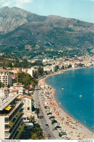 A5607 France souvenir Menton Cote d'Azur Roquebrune Cap Martin et vue sur la plage