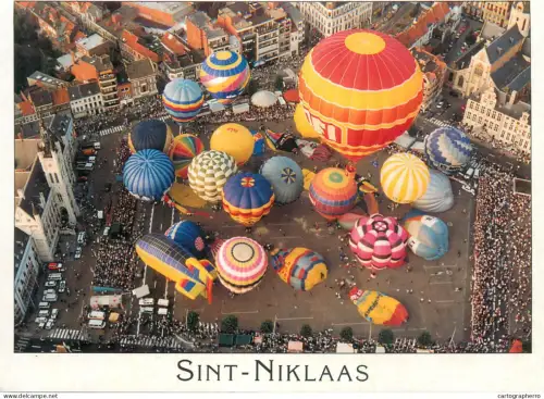 A5605 Belgium St Niklaas Peace Festival hot air balloons aerial view