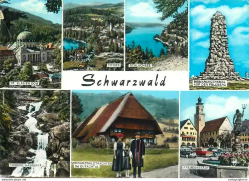 A5605 Germany Schwarzwald ethinc types and scenes folklore traditional costumes multi view  souvenir