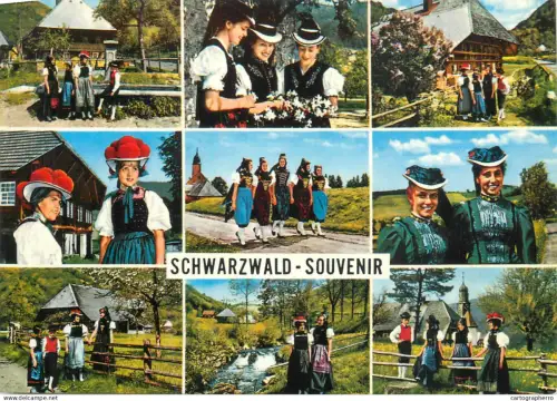 A5605 Germany Schwarzwald ethinc types and scenes folklore traditional costumes souvenir multi view