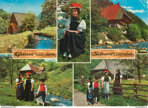 A5605 Germany Grusse aus dem Schwarzwald ethinc types and scenes folklore traditional costumes different sights