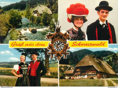 A5605 Germany Grusse aus dem Schwarzwald ethinc types and scenes folklore traditional costumes multi view
