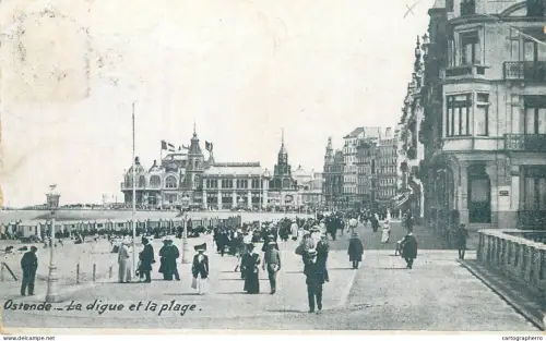 A6072 Belgium > West Flanders > Ostende digue et la plage cpa