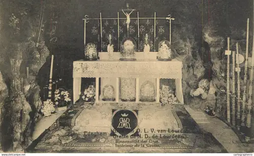 A6072 Belgium > Antwerp > Edegem interieur de la grotte cpa