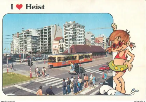A5599 Belgium I love Heist souvenir cityscape tramway