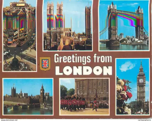 A5628  England Greetings from London multi view