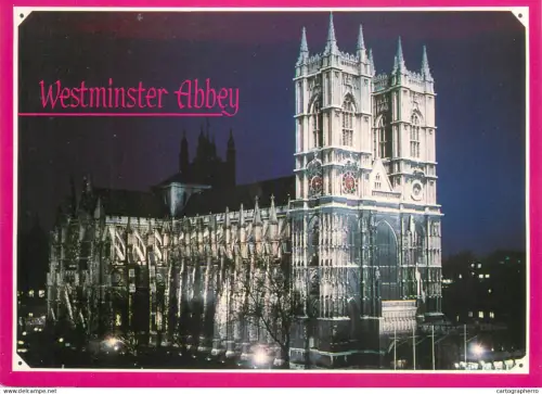 A5628  England London Westminster Abbey night view