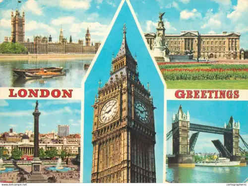 A5628  England London Greetings multi view souvenir