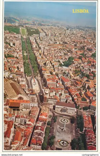 A5627 Portugal Lisboa Rossio & Liberty Avenue aerial aspect