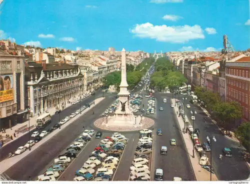 A5627 Portugal Lisboa Praca dos Restauradores e Avenida da Libetad