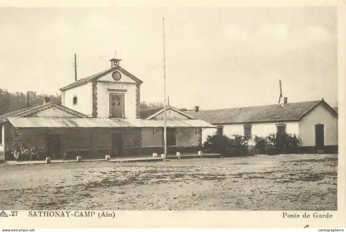 A1841 France Sathonay-Camp porte de garde (carte postale découpée cpa)