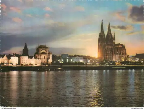 A5620 Germany Koln am Rhein Sonnenuntergang Rheinufer mit Dom