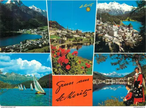 A5610 Switzerland Gruss aus St Moritz multi view