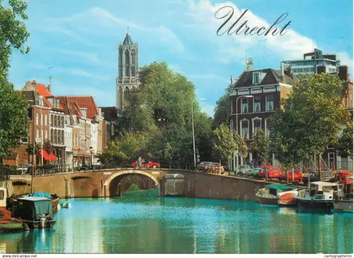 A5653 Netherlands Utrecht stone bridge and canal view