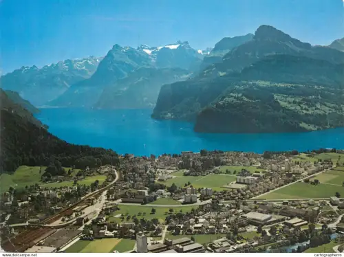 A5643 Switzerland Kurort Brunnen am Vierwaldstattersee panorama