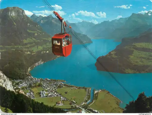 A5643 Switzerland Brunnen am Vierwaldstattersee Luftseilbahn Urmiberg aerial view