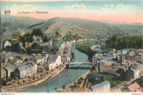 A6074 La Roche-en-Ardenne panorama cpa