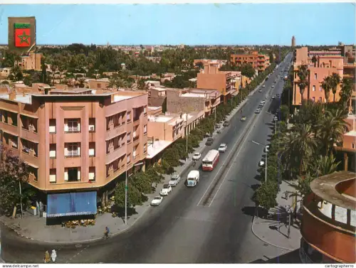 A5676 Africa Morocco Marrakech  Mohammed V Avenue aerial view