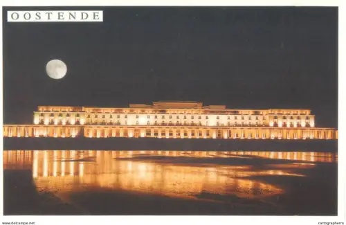 A5658 Belgium Oostende Thermae Palace Hotel bei Nacht