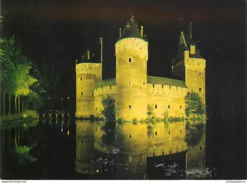 A5656 Belgium Beersel chateau feodal vue de nuit