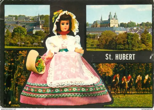 A5656 Belgium Saint Hubert several views and doll with folk traditional costume