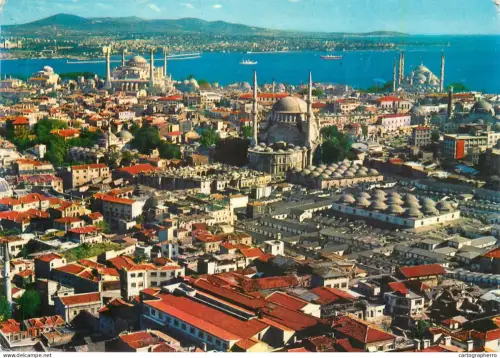 A5694 Turkey Istanbul Hagia Sophia and Blue Mosque cityscape panorama