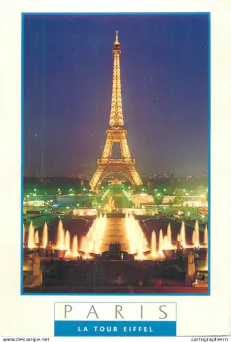 A5693 France Paris La Tour Eiffel vue de nuit panoramique