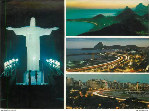 A5691 Brazil Rio de Janeiro by night multi view