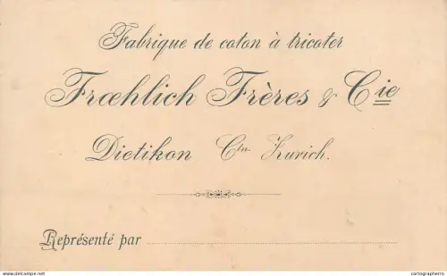 Fabrique de coton a tricoter Froehlich Freres & Cie Dietikon Zurich