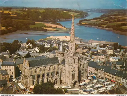 A5689 France Treguier Cathedral aerial view