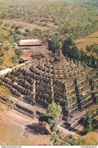 A5688 Indonesia Java Borobudur Buddhist temple aerial aspect