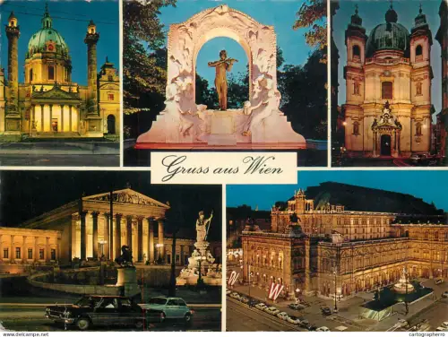 A5687 Austria Gruss aus Wien several night aspects