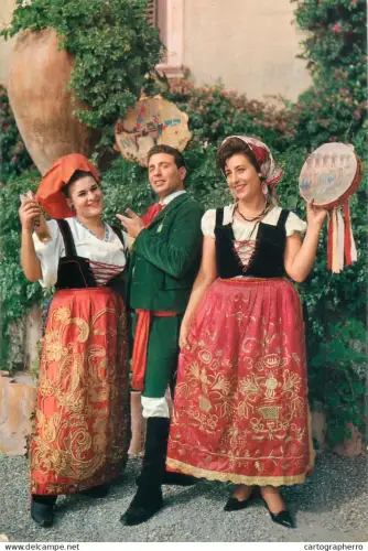 A5687 Italy typical Sicilian costumes for men and women