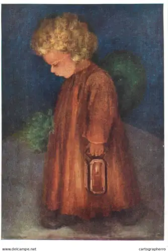 A5703 Religious theme with angels M. Spotl illustration