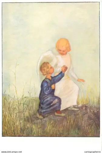 A5703 Religious theme with angels M. Spotl illustration