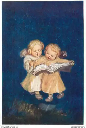 A5703 Angel types singing M. Spotl illustration