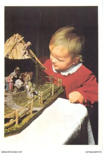 A5702 Children types and scenes young boy with playing with toys Nativity scene