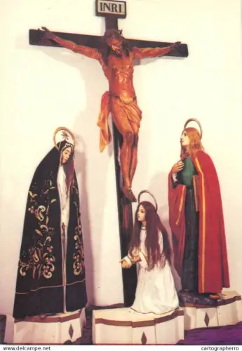 A5701 Jesus Christ on Cross and three women crying sculptures by Francisco Xavier Chagas "Cabra" e Felix Guimaraes