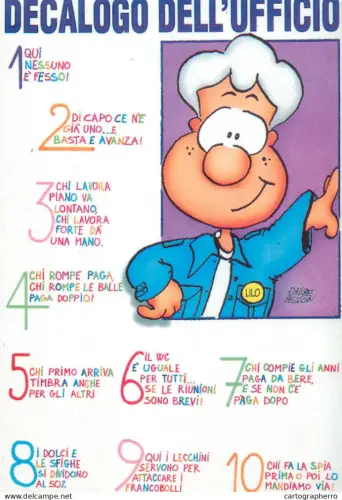 A5700 Funny humour illustration caricature Decalogo dell'ufficio
