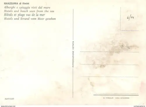 A5699 Italy Rivazzurra di Rimini alberghi e spiaggia