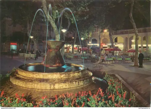 A5697 Italy Fiuggi Fonte Piazza Spada - veduta di notte