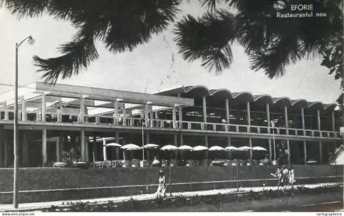 A6183 Romania Eforie / Vasile Roaita restaurantul nou W. Blake franking stamp postcard 1959