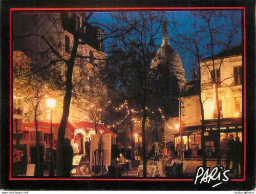 A5712 France Paris Montmartre Place du Tertre vue de nuit