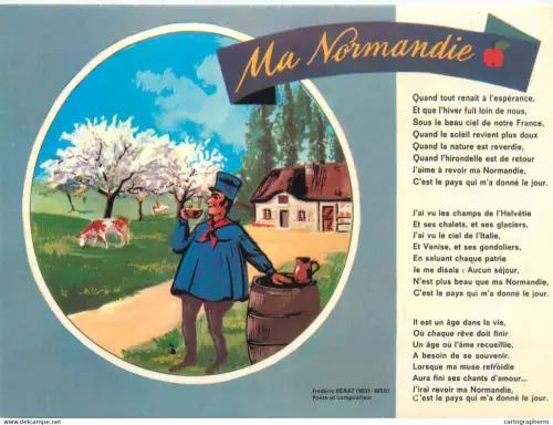 A5712 France "Ma Normandie" poetry illustration souvenir