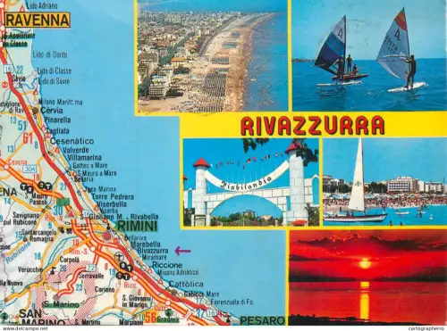 A5711 Italy Rivazzurra map and sveral views