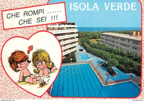 A5711 Italy Isola Verde love humour vacation heart couple caricature