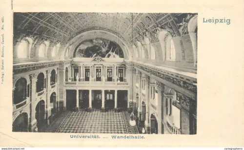 A6187 Leipzig AK 1900s Universitat Wandelhalle