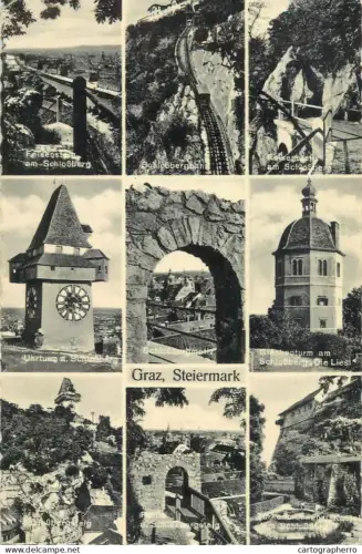 A6187 Graz multi views postcard 1964