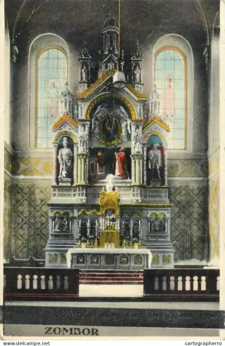 A6187 Sombor Serbia church altar vintage postcard
